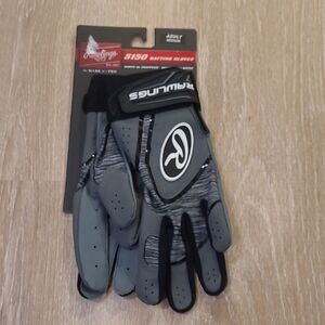 Rawlings 5150 Gray and Black Batting Gloves